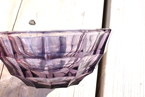 画像: ガラス小鉢 紫十二角12.2cm