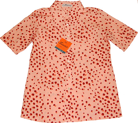 画像: Timwear半袖シャツ ピンク系水玉サイズ2