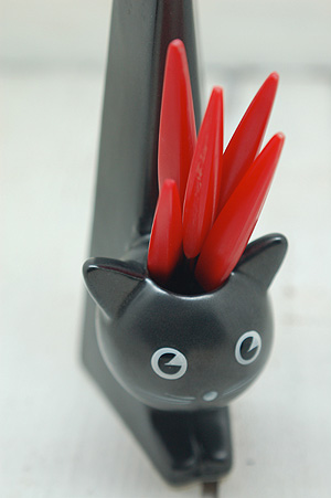 画像1: 黒猫の果物ナイフ＆フォークセット (1)
