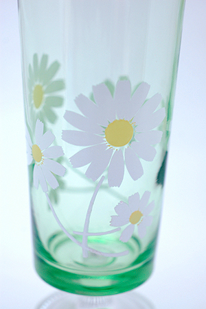 画像: アデリア 足付きグラス 花柄