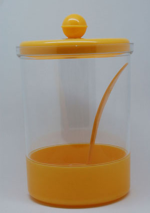 画像1: 保存容器　キャニスター　ハタ印オレンジお玉付き (1)