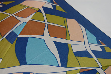 画像: 折り畳み傘　青×茶系幾何学模様