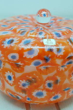 画像1: マルテイグラス ガラス製キャンディポット オレンジ (1)