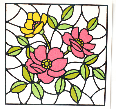 画像1: 窓飾り ウインドディスプレイ アクセサリーシール1 花柄 (1)