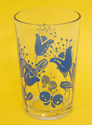 画像1: 蝶とチューリップ柄グラス (1)