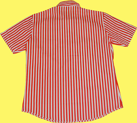 画像: LADIES SHIRT半袖シャツ 赤×白ストライプ