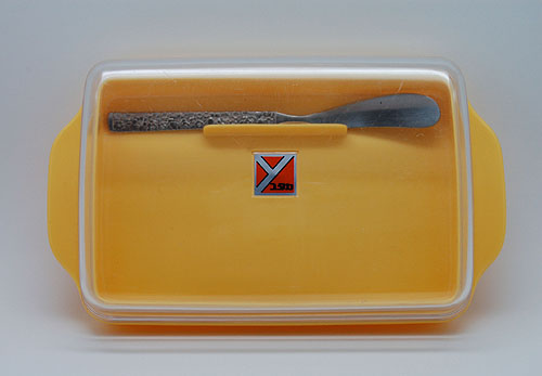 画像: バターケース　ユタカ ナイフ付 黄色