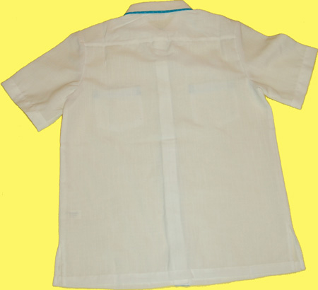 画像: ポポピック半袖シャツ 白×水色
