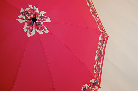 画像: 折り畳み傘　ピンク系バラ柄