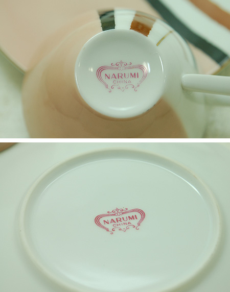 画像: NARUMI CHINA ナルミ カップ＆ソーサー 茶系ライン