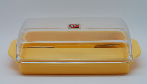 画像1: バターケース　ユタカ ナイフ付 黄色 (1)