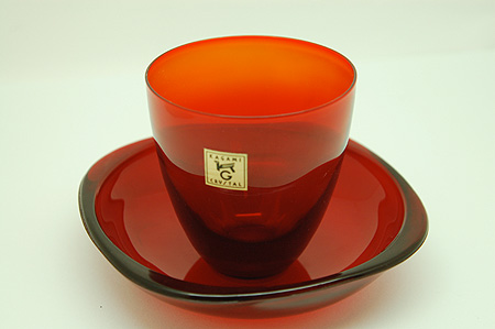 画像: カガミクリスタル グラス＆小皿セット