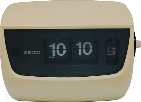 画像1: SEIKO(セイコー)50Hzアラーム付きパタパタ時計 アイボリー (1)