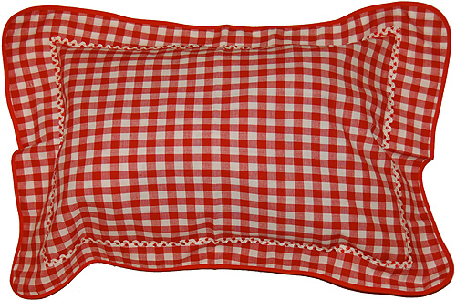 画像: 枕カバー 赤×白チェック