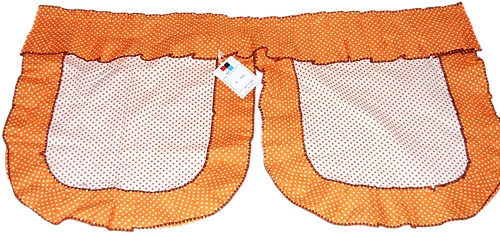 画像1: のれん 水玉オレンジ 85cm×45cm (1)