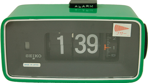 画像1: SEIKO(セイコー)アラーム付きパタパタ時計 緑 (1)