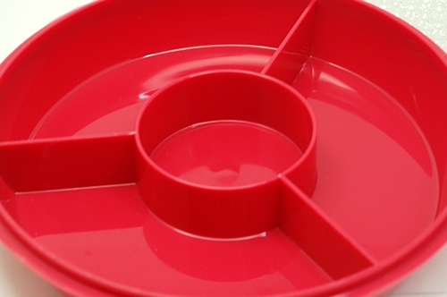 画像: ハタ印 保存容器 仕切り付 赤