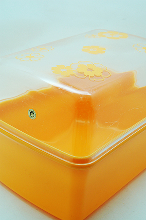 画像1: 保存容器 パンケース オレンジ花柄 (1)