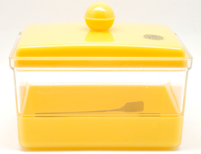 画像: ハタ印 シュガーポット 角砂糖入れ 角型 黄色 トンク付