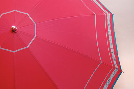 画像: 折り畳み傘　ピンク系ライン